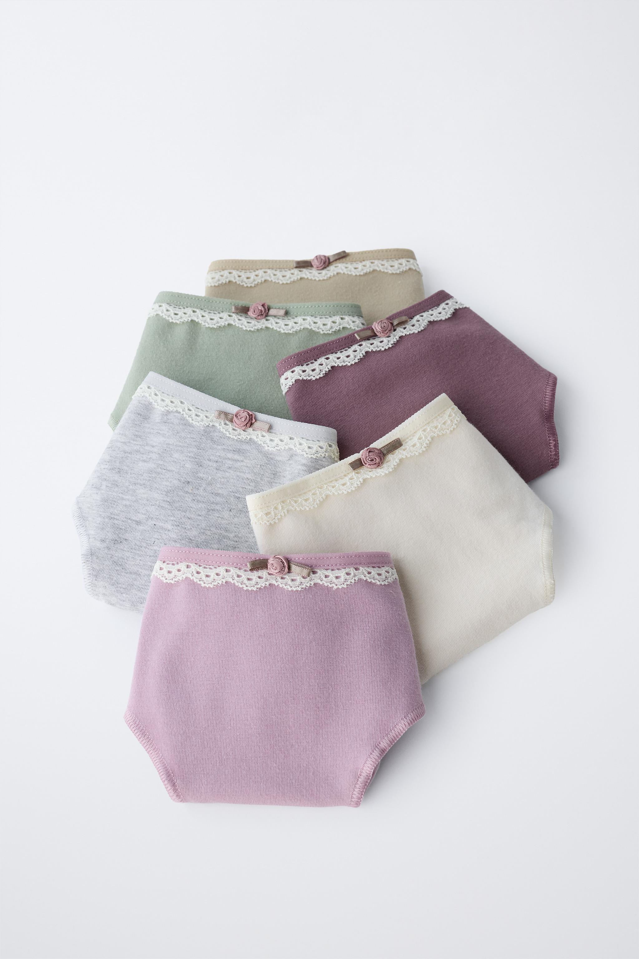 AGES 6-14 / SIX-PACK OF LACE UNDERWEAR